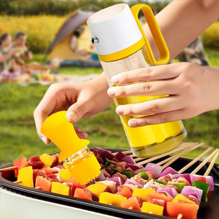 2 in 1 Oil Dispenser With Silicon Brush