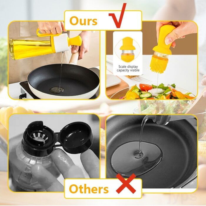 2 in 1 Oil Dispenser With Silicon Brush - Image 7